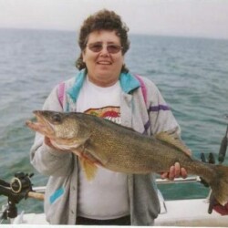 woman with fish catch
